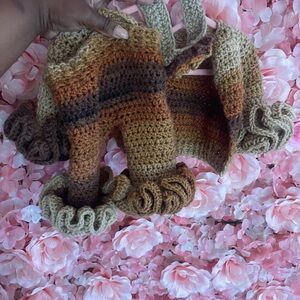 Handmade Crochet Baby 2 pc set- Brown and Tan